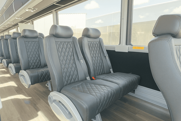 interior of Charter Bus Rental St. Clair Shores charter bus